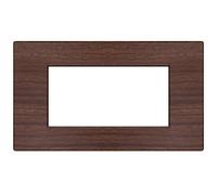 PLACCA TECNOPOLIMERI GEM CILIEGIO SPAZZOLATO 4 POSTI COMPATIBILE PLANA MAPP4P-MAPGEM-P6004SP-CI MAPAM