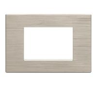 PLACCA TECNOPOLIMERI GEM SABBIA SPAZZOLATO 3 POSTI COMPATIBILE PLANA MAPP3P-MAPM6003SL-4 MAPAM