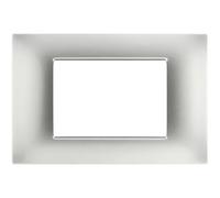 PLACCA TECNOPOLIMERI GEM SILVER 3 POSTI COMPATIBILE PLANA MAPP3P-MAPGEM-P6003-SI MAPAM