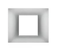 PLACCA TECNOPOLIMERI GRIGIO CHIARO 2 POSTI COMPATIBILE PLANA MAPP2P-MAPM6002-04 MAPAM