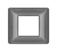 PLACCA TECNOPOLIMERI GRIGIO SCURO 2 POSTI COMPATIBILE MATIX MAPT2P-MAPJOY-P5002-GS MAPAM