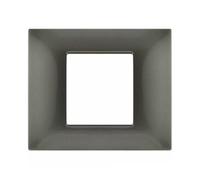 PLACCA TECNOPOLIMERI GRIGIO SCURO 2 POSTI COMPATIBILE PLANA MAPP2P-MAPGEM-P6002-GS MAPAM