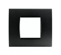 PLACCA TECNOPOLIMERI NERA 2 POSTI COMPATIBILE LIVING MAPL2P-MAPART-P8002-NE MAPAM