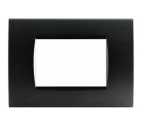 PLACCA TECNOPOLIMERI NERA 3 POSTI COMPATIBILE LIVING MAPL3P-MAPART-P8003-NE MAPAM