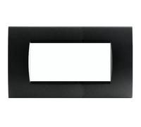 PLACCA TECNOPOLIMERI NERA 4 POSTI COMPATIBILE LIVING MAPL4P-MAPART-P8004-NE MAPAM