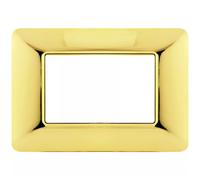PLACCA TECNOPOLIMERI ORO LUCIDO 3 POSTI COMPATIBILE MATIX MAPT3P-MAPJOY-P5003-OL MAPAM