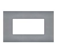 PLACCA TECNOPOLIMERI SUN GRIGIA 4 POSTI COMPATIBILE VIMAR ARKE' SUN P-MAPSUN-P9004-GR MAPAM