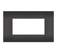 PLACCA TECNOPOLIMERI SUN NERA 4 POSTI COMPATIBILE VIMAR ARKE' SUN P-MAPSUN-P9004-NE MAPAM