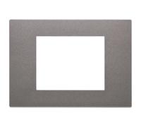 Placca tre moduli Vimar in tecnopolimero Metal Metal