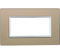 Placca vetro 4 posti colore oro serie Solar compatibile Matix - MT84411