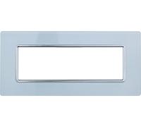 Placca vetro 6 posti colore bianco serie Solar compatibile Matix MT84601