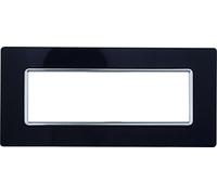 Placca vetro 6 posti colore nero serie Solar compatibile Matix MT84602
