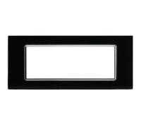 PLACCA VETRO ART NERA 7 POSTI COMPATIBILE LIVING MAP-ART-V7P-MAP8007BL-2 MAPAM