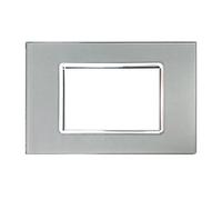 Placca Vetro effetto lucido compatibile con Vimar Plana Nero Bronzo Silver