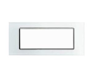 PLACCA VETRO GEM BIANCA 7 POSTI COMPATIBILE PLANA MAP-GEM-V7P-MAPM6007BL-1 MAPAM