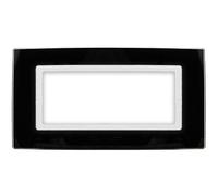 Placca Vetro Plex DeLux 506 7 Moduli Nera Compatibile Con Vimar Arke SD98007-2VT