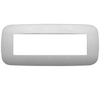 Placca Vimar Arkè Round 7 Moduli Metallo Argento Matt 19687.23