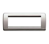 Placca Vimar Idea Rondo 6 Moduli Nichel spazzolato 16756.34