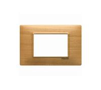 Placca Vimar Plana 14653.63 3 moduli legno di ciliegio