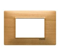 Placca VIMAR PLANA 3 POSTI MODULI CILIEGIO VERO LEGNO NATURALE 14653.63