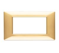 PLACCA VIMAR PLANA 4 POSTI MODULI ORO LUCIDO TECNOPOLIMERO 14654.24