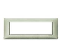 PLACCA VIMAR PLANA 7 POSTI MODULI VERDE METALLIZZATO IN METALLO 14657.72
