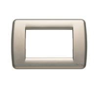 Placca Vimar Rondò 3 moduli metallo champagne