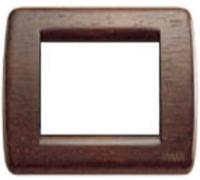 Placca Vimar Rondò Metal 3 Posti, Finitura Legno Noce - Codice 16753.55