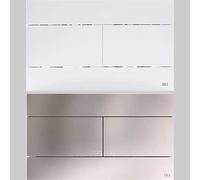 Placca WC di Comando Slim Doppio Scarico Cromo Satinata Oliver