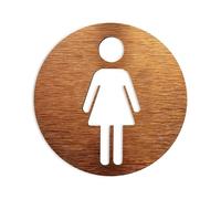 Placca WC Targhe for bagni personalizzate di tutti i generi - Cartello for porta del WC for bagno Pannello in alluminio composito Oro Argento(Women,14x14cm)