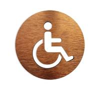 Placca WC Targhe for bagni personalizzate di tutti i generi - Cartello for porta del WC for bagno Pannello in alluminio composito Oro Argento(Disabled,14x14cm)