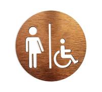 Placca WC Targhe for bagni personalizzate di tutti i generi - Cartello for porta del WC for bagno Pannello in alluminio composito Oro Argento(Gold 1,14x14cm)