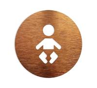 Placca WC Targhe for bagni personalizzate di tutti i generi - Cartello for porta del WC for bagno Pannello in alluminio composito Oro Argento(Baby,10x10cm)