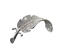 Placcato Argento Spilla Lucida Piuma Distintivo