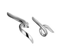 Placcato in oro 18 carati Argento sterling Orecchini pendenti a doppio cerchio ritorti per le donne Accessori di moda ipoallergenici leggeri Regalo di gioielli minimalista per tutti i giorni Argento