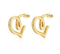 Placcato in oro 18 carati Orecchini a lobo geometrici a cerchio Moderno ciondolo ad anello a torsione Gioielli minimalisti da donna Regalo leggero ipoallergenico per il partito casual Oro