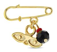 Placcato Oro Classico Finto Azabache St Lucy Ciondolo Protezione Bambino Spilla