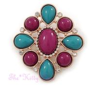 Placcato Oro Stile Regency Barocco da Bouquet Massiccio Spilla Pin con /