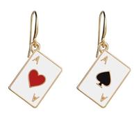 Placcato Poker Hearts And Spades A Orecchini per Le Donne Poker Card Orecchini Pendenti Regina di Cuori Accessori Gioco D'Azzardo Casinò Gioielli Regalo per Ragazze Practical And Clever