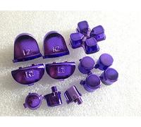 Placcatura L1 L2 R1 R2 Trigger Button Kit per PS4 Sony Playstation DualShock 4 Controller Cromato Viola (con 2 pz Molle)