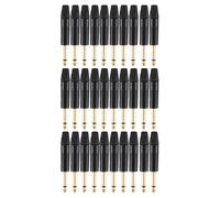 Placcatura Nel Oro 30 Pezzi Connettore Mono Professionale 2 Poli 6,35 mm 6,5 mm Presa Jack Stereo Neutrik 6,35 mm Jack Nero