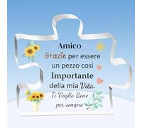 Placcature Acriliche Amico Targhe e Cartelli Decorativi Apprezzare Laurea Regalo Uomo Compleanno Amicizia Ricordi Natale Colleghi Segni Grazie per Essere Un Pezzo Così Importante della Mia Vita