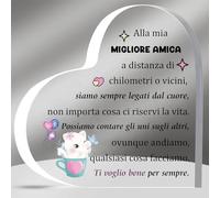 Placche Acriliche Migliore Amica Targhe e Cartelli Decorativi Amicizia Apprezzare Laurea Regalo d'Addio Donne Compleanno Ricordi Natale Collega Pensionamento Compagna Gatto Ti Voglio Bene per Sempre