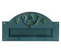ALUBOX Placca buca lettere Antica effetto ghisa A3/GH L34 x H12/18 cm