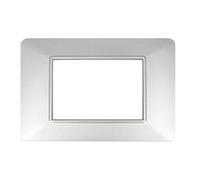 Placche Compatibile Con Vimar Plana, Placche Da 3 Moduli/Posti, Colore Silver