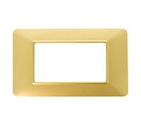Placche Compatibile Con Vimar Plana, Placche Da 4 Moduli/Posti, Colore Oro