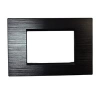 Placche compatibili con Bticino Living light Living Iinternational Modello Quadrata in tecnopolimero spazzolato placca 3 4 7 moduli posti per supporti LN4703 e N4703 (4 moduli nero)