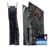 Placche con striscia luminosa RGB DOBEWINGDELOU 400+ effetti LED Anello luminoso Console Cover con prese d'aria di raffreddamento per Disc Edition decorazione Accessori Camouflage