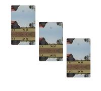 Placche da parete vuote singole con stampa di fattoria con cervi, per hotel, cucina, bagno, camera da letto, decorazione 6,9 x 11,4 cm.