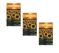 Placche da parete vuote singole con stampa di girasoli agricoli, per hotel, cucina, bagno, camera da letto, decorazione 6,9 x 11,4 cm.